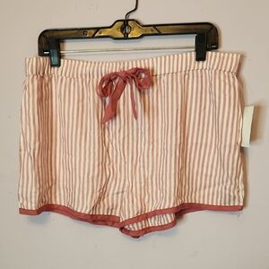 P.J.SALVAGE Pajama Shorts Red/White Stripe, size L